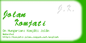 jolan komjati business card
