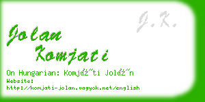 jolan komjati business card